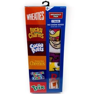 General Mills Cereal Womens No Show Socks Cheerios Trix Lucky Charms Fun Gift